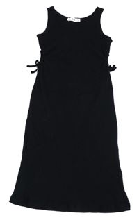 Černé žebrované šaty s průstřihy C&A