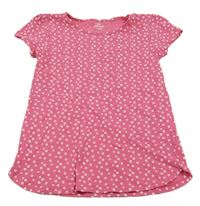 Růžovo-bílé květované tričko Topolino