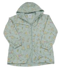 Světlemodrá šusťáková jarní lehce zateplená parka s králíčky a kapucí Sinsay