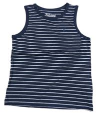 Tmavomodro-bílé pruhované tílko s palmou Nutmeg