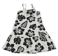 Bílo-černé květované šaty Peacocks