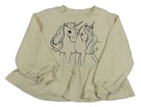 Béžová mikina s jednorožci H&M