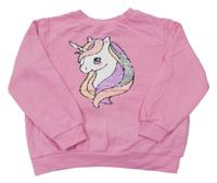 Růžová mikina s jednorožcem H&M