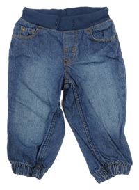 Modré cuff rifle s úpletovým pasem zn.&Denim