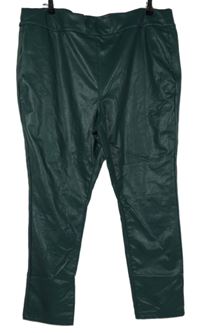 Dámské tmavozelené koženkové skinny kalhoty Simply Be 