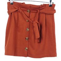 Dámská karmínová propínací sukně s páskem Primark 