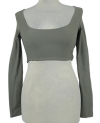 Dámské khaki crop triko Zara 