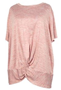 Dámské růžové melírované sportovní tričko s řasením TU 
