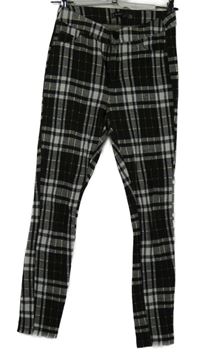 Dámské černo-bílo-žluté kostkované tregíny Amisu 