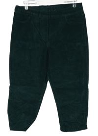 Dámské tmavozelené manšestrové capri kalhoty D&Co