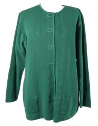 Dámský zelený propínací svetr Maschen Mode 