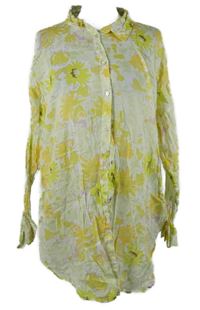 Dámská žluto-limetková kytičkovaná halenková tunika Primark 