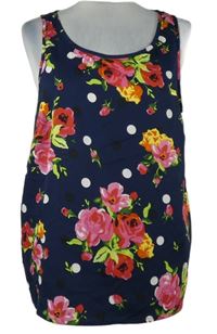 Dámský tmavomodrý květovaný halenkový top Atmosphere 