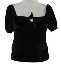 Dámská černá sametová crop halenka Primark