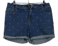 Dámské modré riflové puntíkované riflové kraťasy TU