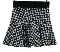 Dámská černo-bílá vzorovaná sukně 