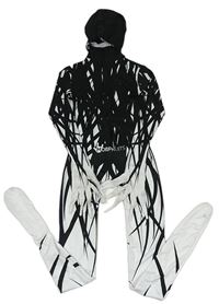 Kostým- černo-bílá kombinéza s kapucí 