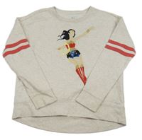 Světlebéžová mikina s Wonder Woman GAP