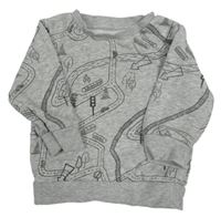 Světlešedá mikina se silnicemi zn. Next