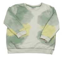 Bílo-zeleno-žlutá mikina so cute