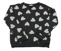 Antracitová mikina se srdíčky M&S