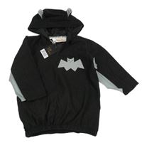 Nové- Kostým- černá fleecová mikina s netopýrem a kapucí 