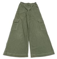 Khaki široké tregíny s kapsami H&M