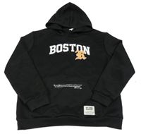 Černá sportovní mikina s nápisem a kapucí Shein