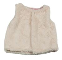 Světlerůžová kožešinová podšitá vesta Dunnes