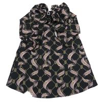 Černé vzorované šaty s volánkem River Island