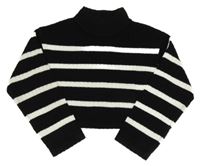 Černo-bílý pruhovaný crop svetr H&M