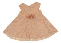 Světlerůžové krajkované šaty 