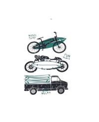 Bílé tílko s kolem a surfem GEMO