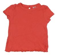 Malinové žebrované crop tričko 