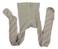 Béžové punčocháče se srdíčky 