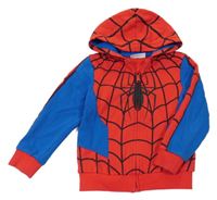 Červeno-modrá propínací mikina -Spiderman a kapucí C&A