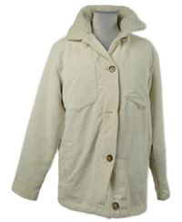 Dámská smetanová oversized manšestrová zateplená košilová bunda Hollister 