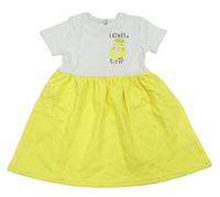 Bílo-žluté bavlněné šaty s citronem 