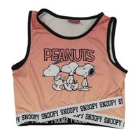Růžový crop top se Snoopym Peanuts 