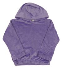 Lila plyšová mikina s kapucí 