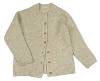 Světlebéžový melírovaný propínací svetr Next