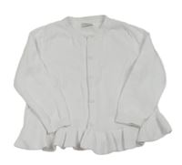 Bílý propínací svetr s volánky F&F