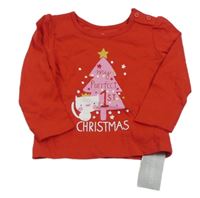 Nové - Červené triko se stromem a kočičkou Early Days