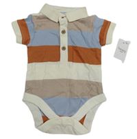 Smetanovo-modro-béžové pruhované polo body Nutmeg