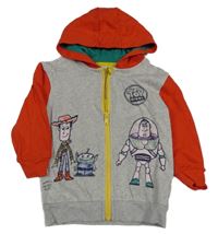 Šedo-červená propínací mikina s kapucí - Toy story George