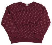 Vínová puntíkatá mikina H&M