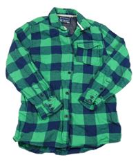 Zeleno-tmavomodrá kostkovaná košile Next