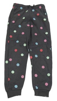 Tmavošedo-barevné puntíkaté tepláky George