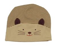 Béžovo-medová pruhovaná čepie s čumákem 
