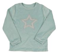 Mentolová plyšová pyžamová mikina s hvězdou George